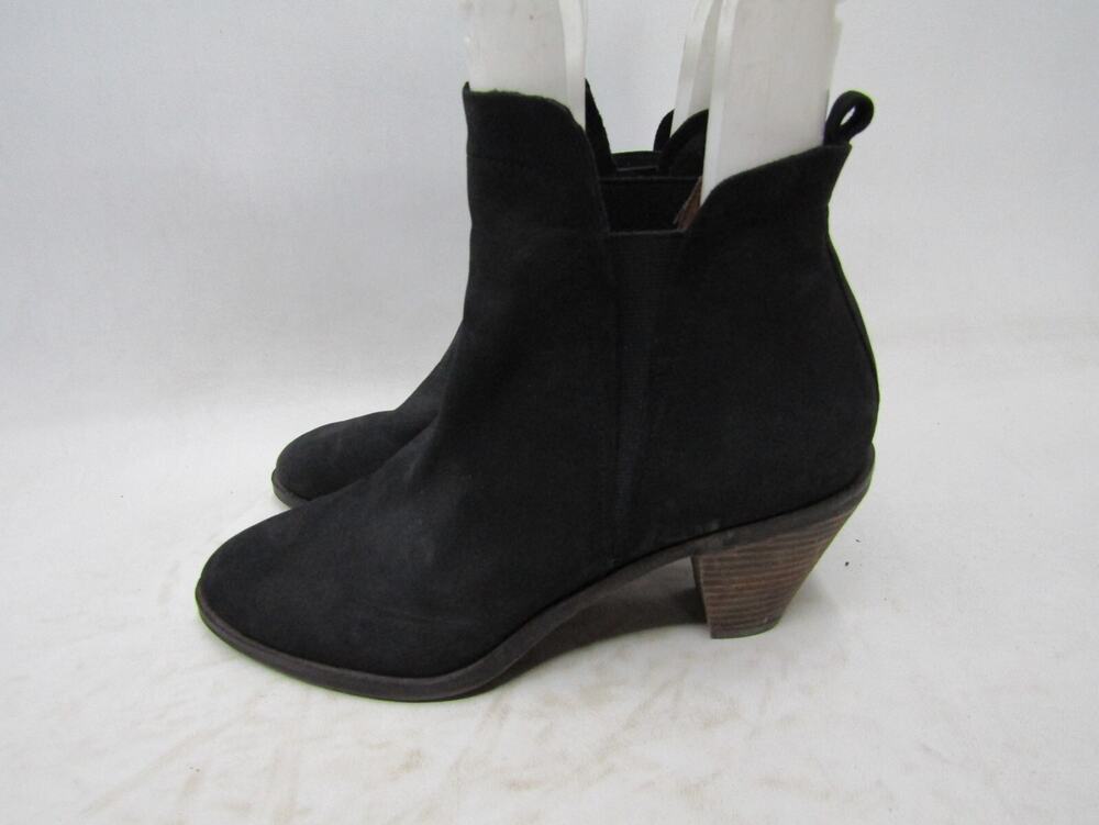 Lucky Brand Womens Size 8.5 M Black Suede Chelsea Ankle Fashion Boots Bootie